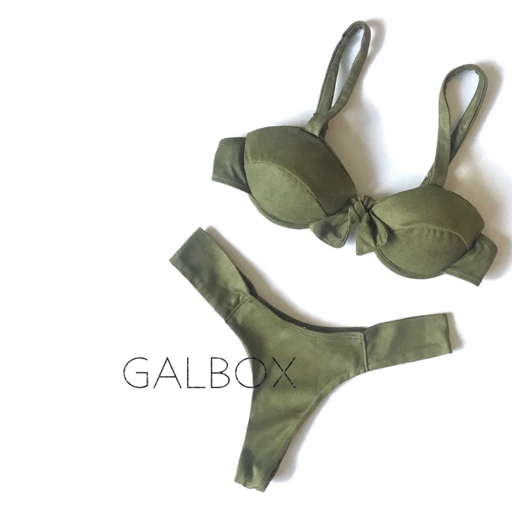 Army Green Bikini - Suede Bikini